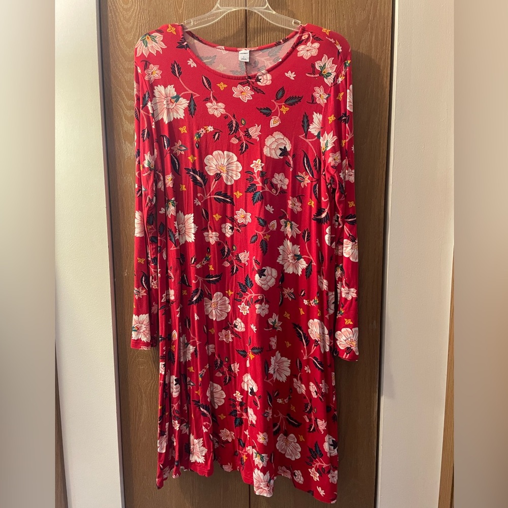 Old Navy Women’s Long Sleeve Dress, Size: L, Color: Floral Print